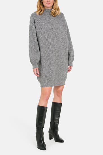 DRYKORN Strickkleid dunkelgrau gemustert