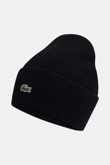 LACOSTE Wollmix-Mütze schwarz