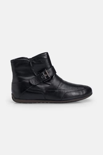 GEOX Leder-Stiefeletten 'New Moena' schwarz