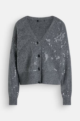 GUESS Strickjacke 'Riley' grau