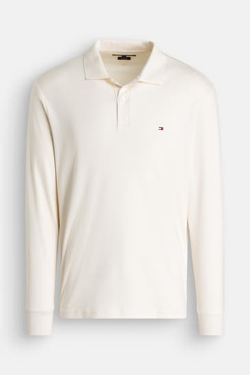 TOMMY HILFIGER Langarm-Polo ecru