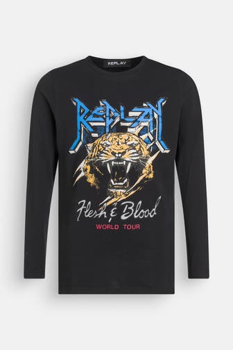 REPLAY Longsleeve schwarz