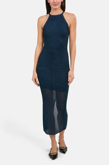 GUESS - Strickkleid 'Alexie' dunkelblau
