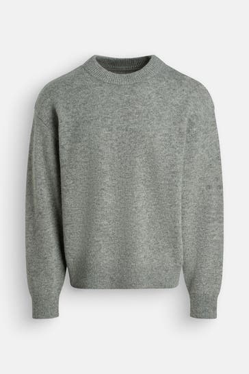 HAN KJØBENHAVN Wollmix-Pullover hellgrau