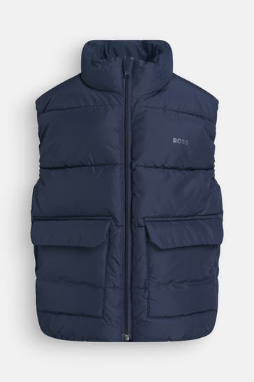 BOSS Steppweste dunkelblau