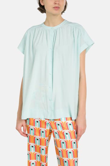 HERZENSANGELEGENHEIT Seidenmix-Bluse hellblau