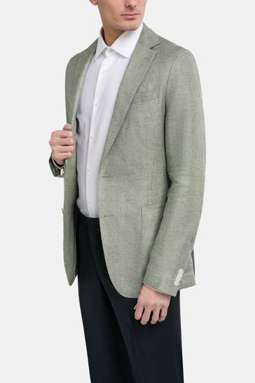 BOSS Leinen-Sakko 'Hanry' graugrün