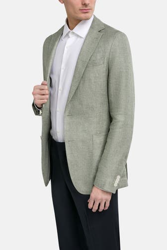 BOSS Leinen-Sakko 'Hanry' graugrün