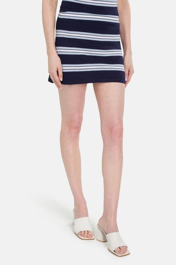 SPORTY & RICH Minirock gestreift