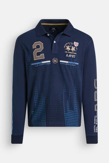 LA MARTINA Langarm-Polo mehrfarbig