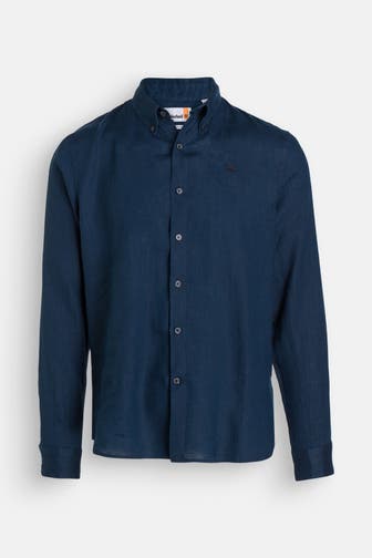 TIMBERLAND Leinenhemd nachtblau Slim Fit