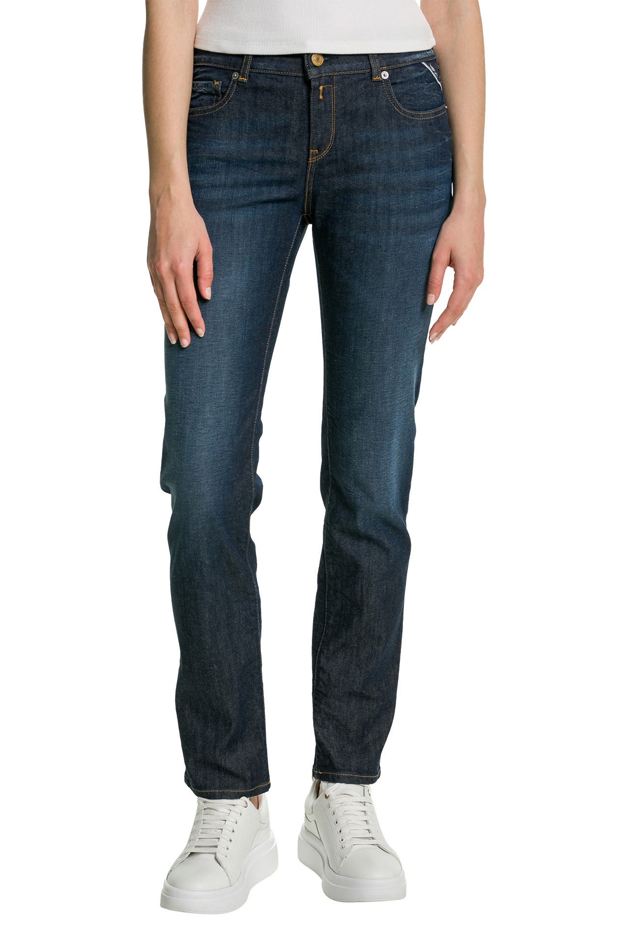 Jeans Faaby Para Mujer De Corte Estrecho Replay | Stretch Modal, Diseño Femenino En Cintura