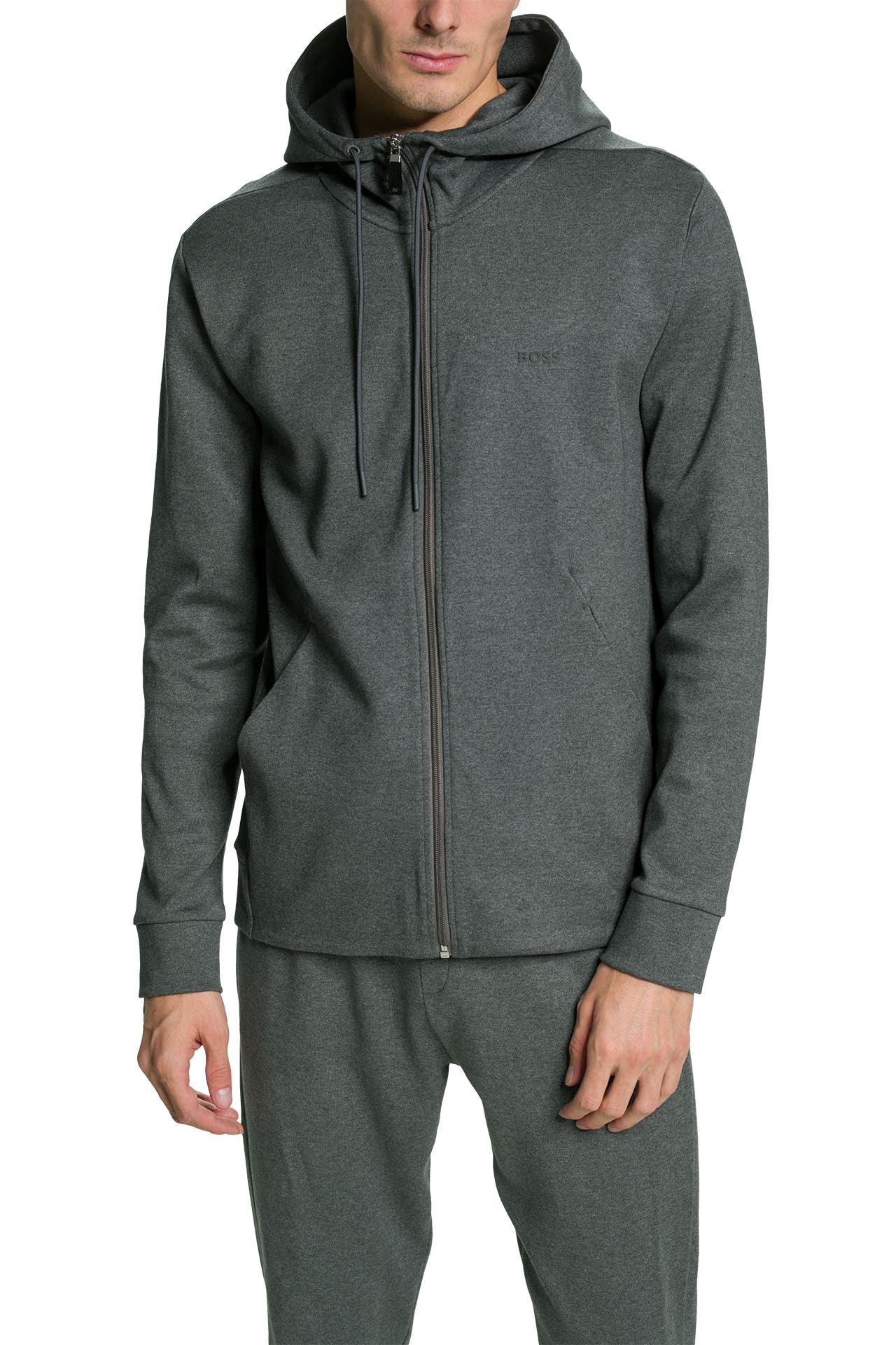 BOSS GREEN Sweatjacke 'Saggy' grau, Bild 1