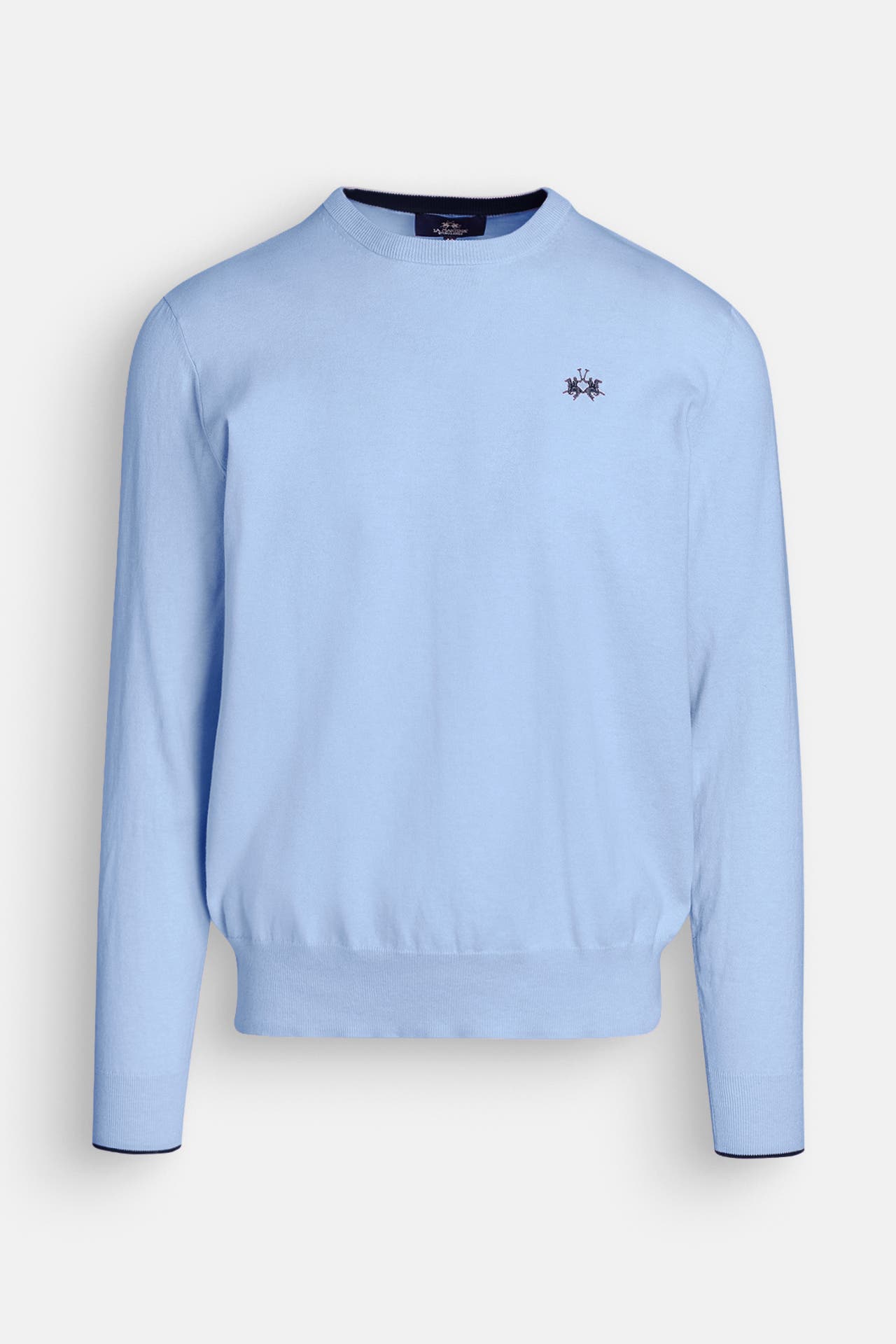 LA MARTINA Feinstrick-Pullover taubenblau, Bild 1