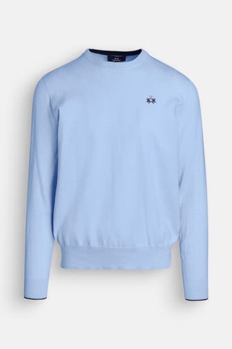 LA MARTINA Feinstrick-Pullover taubenblau