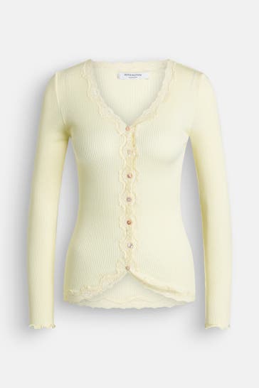 ROSEMUNDE Seidenmix-Cardigan 'Babette' hellgelb