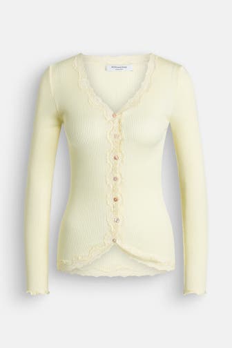ROSEMUNDE Seidenmix-Cardigan 'Babette' hellgelb