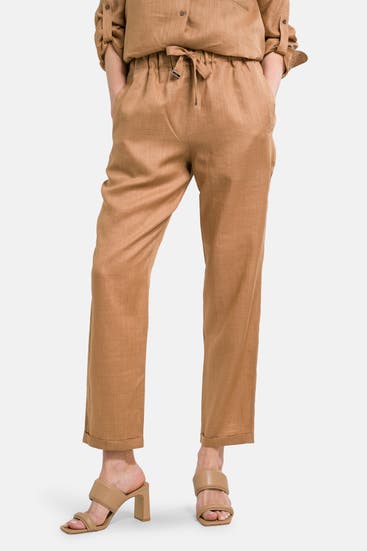BOSS ORANGE - Stoffhose camel