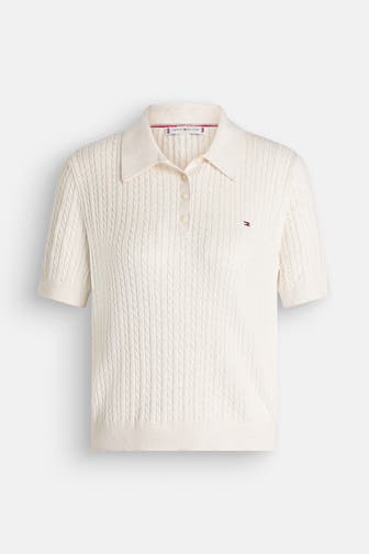 TOMMY HILFIGER Strick-Polo creme