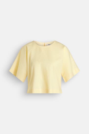 DKNY Leinenmix-Shirt hellgelb
