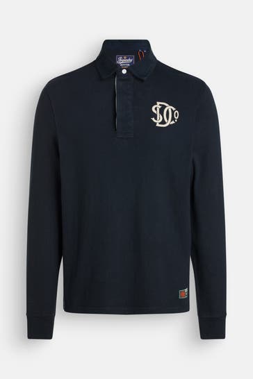 SUPERDRY 'Vintage Athletic' two-tone long-sleeved rugby shirt