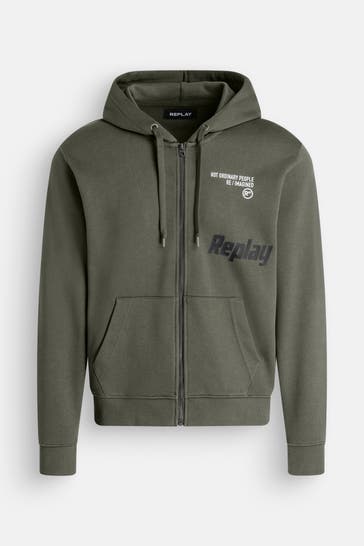 REPLAY Sweatjacke oliv
