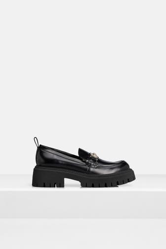 VERSACE Leder-Loafer schwarz
