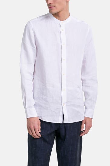 KNOWLEDGE COTTON APPAREL Leinenhemd weiß