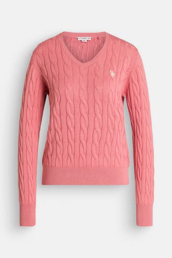 U.S. POLO ASSN. Strickpullover dunkelrosa
