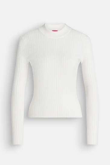 HUGO Strickpullover weiß