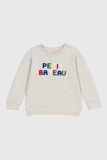 PETIT BATEAU Sweatshirt hellgrau