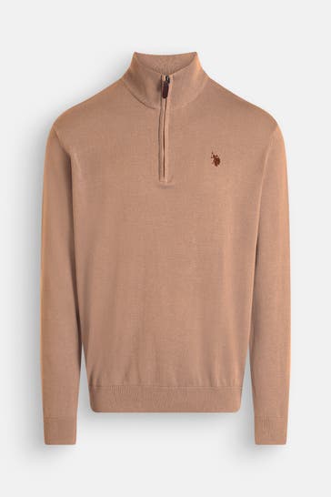 U.S. POLO ASSN. Strick-Troyer hellbraun