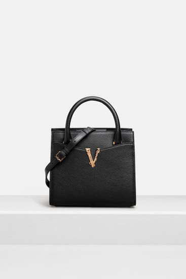 VERSACE - Leder-Handtasche schwarz