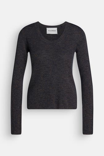 CLOSED Wollmix-Strickshirt nachtblau