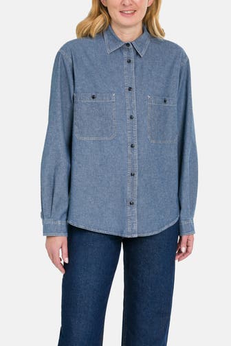 WOOLRICH Jeansbluse blau