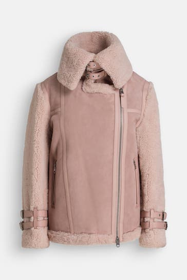 MACKAGE Lammfelljacke 'Rhoslyn' altrosa
