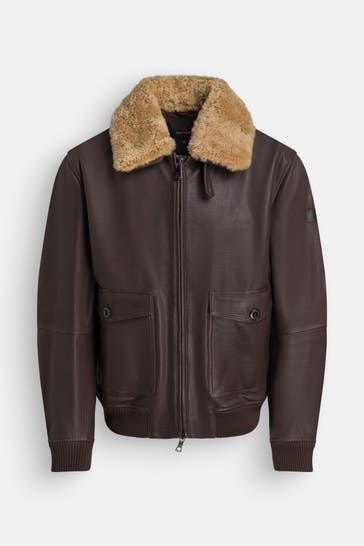 PEUTEREY Lederjacke 'Murdo' dunkelbraun