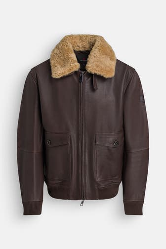 PEUTEREY Lederjacke 'Murdo' dunkelbraun