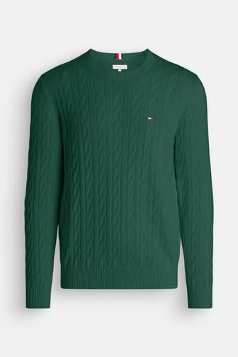 TOMMY HILFIGER Strickpullover dunkelgrün