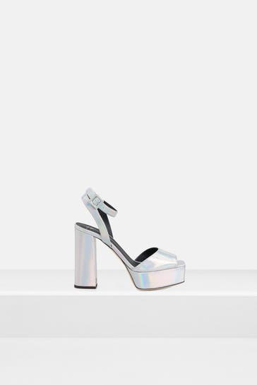 GIUSEPPE ZANOTTI Plateau-Sandaletten silber