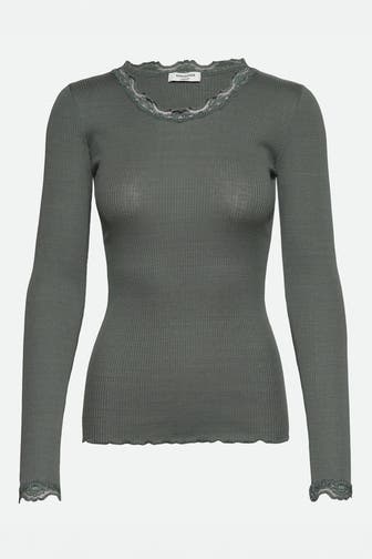 ROSEMUNDE Seidenmix-Longsleeve smaragdgrün