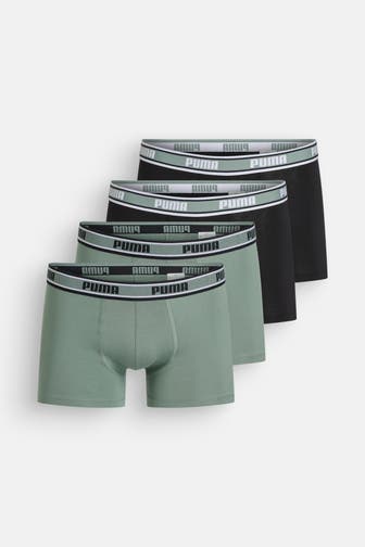 PUMA 4er-Pack Boxer Trunks graugrün-schwarz