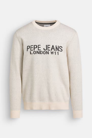 PEPE JEANS Wollmix-Strickpullover 'Cardin' creme