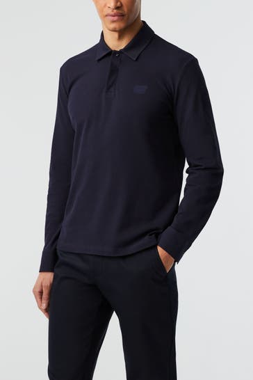 ALPHATAURI Langarm-Polo dunkelblau