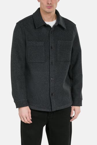 CALVIN KLEIN Wollmix-Jacke dunkelgrau