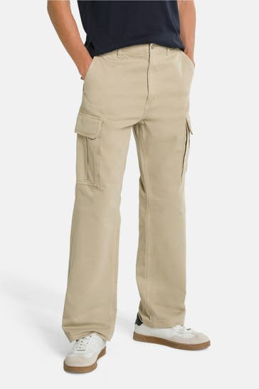TOMMY HILFIGER 'Herringbone' Cargo Trousers, beige