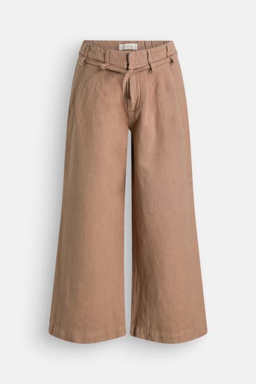 GUESS Leinenmix-Hose hellbraun