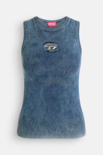DIESEL Strick-Top 'Anchor' graublau
