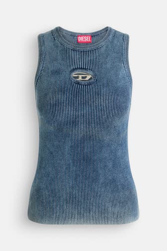 DIESEL Strick-Top 'Anchor' graublau