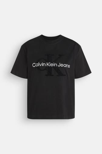 CALVIN KLEIN T-Shirt 'Chenille' schwarz